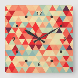 Reloj Cuadrado Patrón de triángulo de bonito II + sus ideas