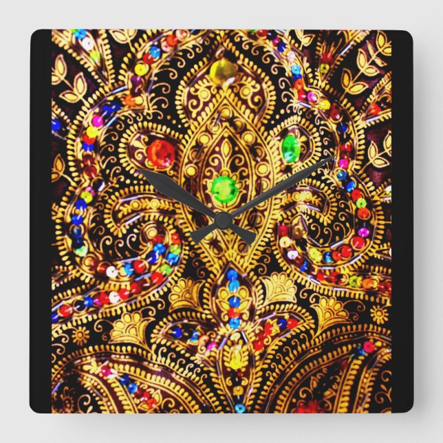 Reloj Cuadrado Patrón de vestir egipcio (Anverso)