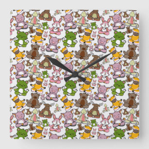 Reloj Cuadrado Patrón de yoga   Patrón ininterrumpido de yoga 58