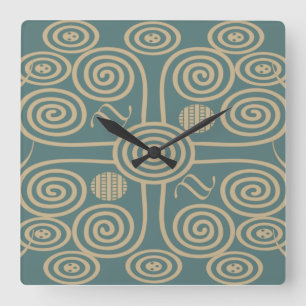 Reloj Cuadrado Patrón elegante geométrico abstracto moderno