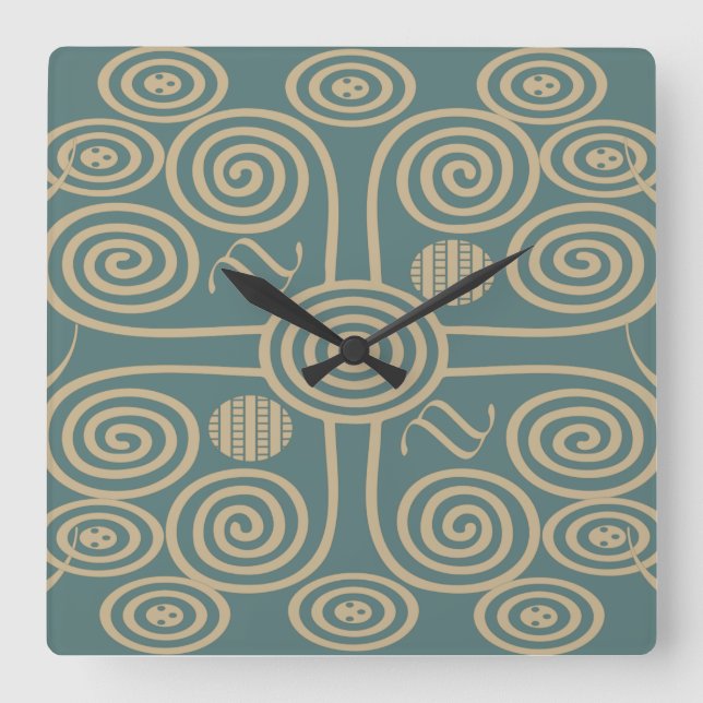 Reloj Cuadrado Patrón elegante geométrico abstracto moderno (Anverso)