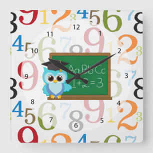 Reloj Cuadrado Patrón escolar