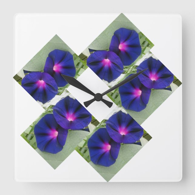 Reloj Cuadrado Patrón floral  (Anverso)