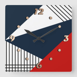 Reloj Cuadrado Patrón geométrico abstracto