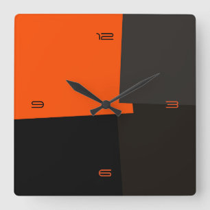 Reloj Cuadrado Patrón geométrico de color retro abstracto nº 3
