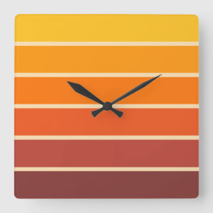 Reloj Cuadrado Patrón geométrico de estilo vintage retro de los 7
