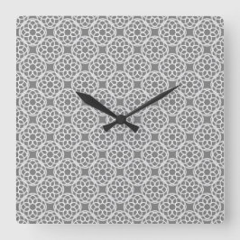 Reloj Cuadrado Patrón geométrico gris blanco sin fisuras