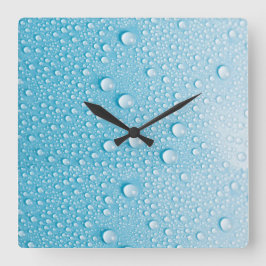 RELOJ CUADRADO PATRÓN HÚMEDO AZUL DE LLUVIA