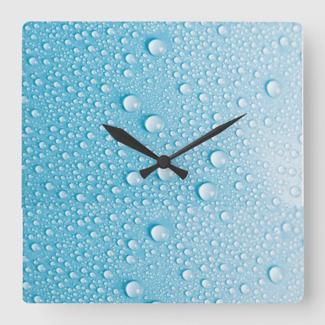RELOJ CUADRADO PATRÓN HÚMEDO AZUL DE LLUVIA (Anverso)