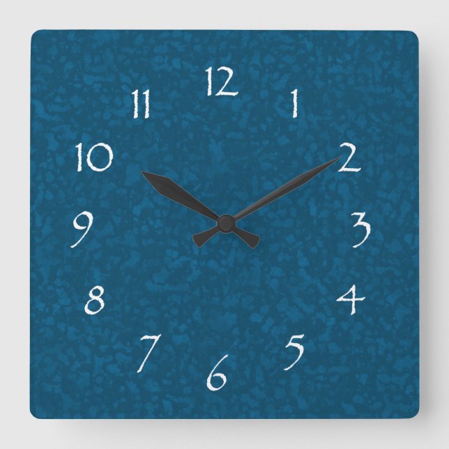 Reloj Cuadrado Patrón oceánico de motor azul (Anverso)
