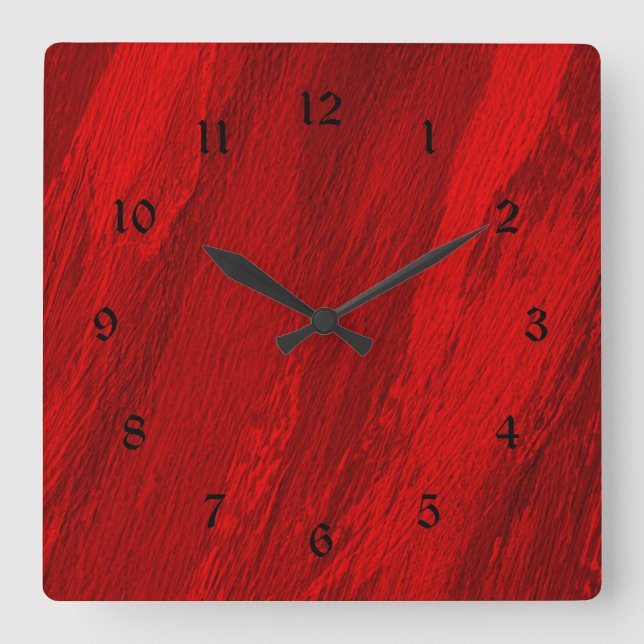 Reloj Cuadrado Patrón rojo moderno (Anverso)
