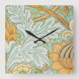 Reloj Cuadrado Patrón St James (por William Morris)