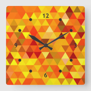 Reloj Cuadrado Patrón triangular de bonito I + tus ideas