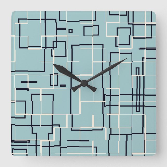 Reloj Cuadrado Patrón Verde azulado claro (Anverso)