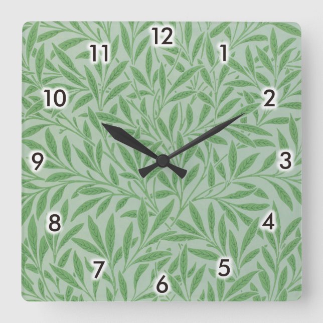 Reloj Cuadrado Patrón Willow, William Morris (Anverso)