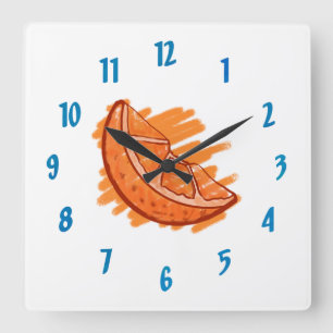 Reloj Cuadrado Patrones de frutas Regalos de Naranjas de sangre