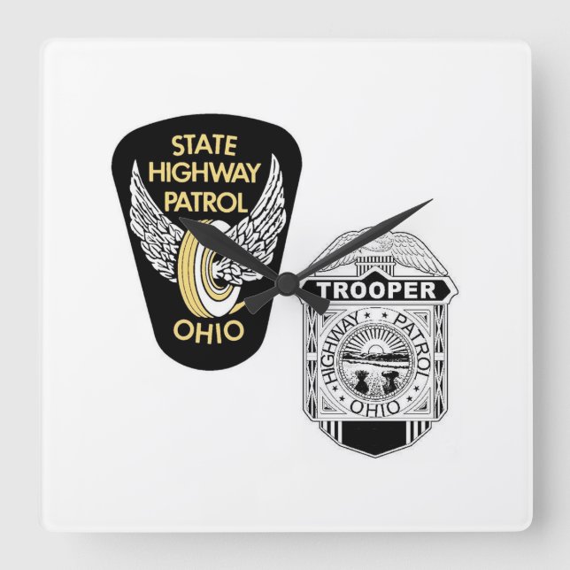 Reloj Cuadrado Patrulla Estatal de Autopistas de Ohio - OSP - Rel (Anverso)