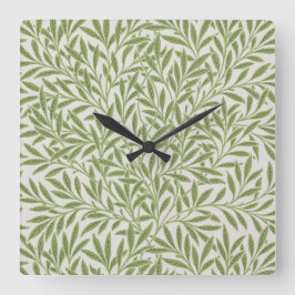 Reloj Cuadrado Pattern of green leafy branches 