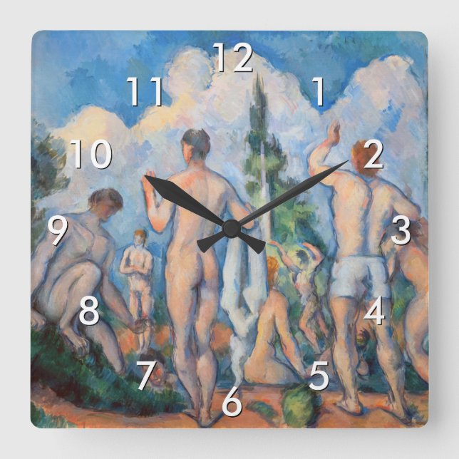 Reloj Cuadrado Paul Cezanne - Bañistas (Anverso)