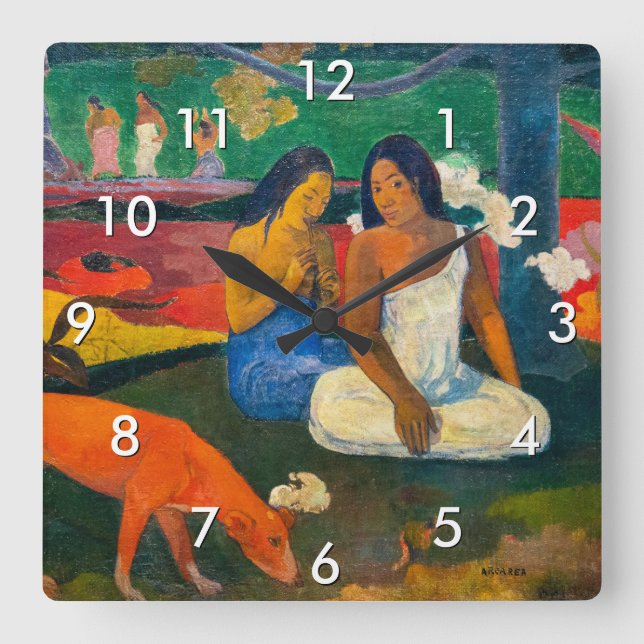 Reloj Cuadrado Paul Gauguin - Arearea / El Perro Rojo (Anverso)