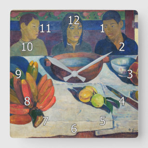 Reloj Cuadrado Paul Gauguin - La Comida / Los plátanos