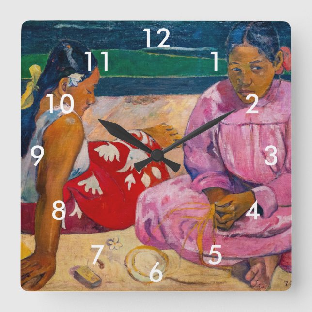 Reloj Cuadrado Paul Gauguin - Tahitianas (Anverso)