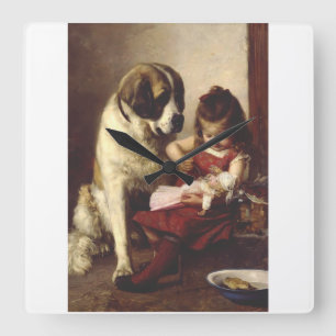 Reloj Cuadrado Paul Hermann Wagner: Mejores Amigos Arte Victorian
