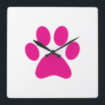 Reloj Cuadrado Paw Print<br><div class="desc">Paw,  print,  dog,  cat,  pet,  puppy,  kitten,  sympathy,  keepsake,  remembrance</div>