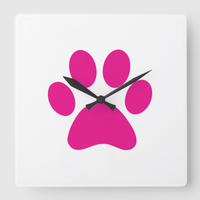 Reloj Cuadrado Paw Print     (Anverso)