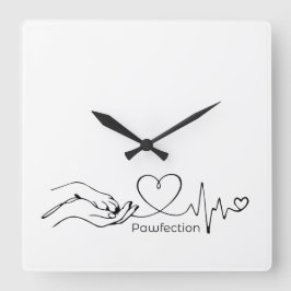 Reloj Cuadrado Pawfection One-Line Art – Minimalist Dog Lover