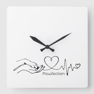 Reloj Cuadrado Pawfection One-Line Art – Minimalist Dog Lover