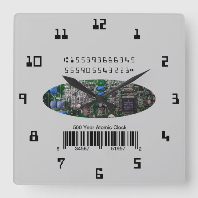 Reloj Cuadrado PCB atómico simulado de 500 años (Anverso)