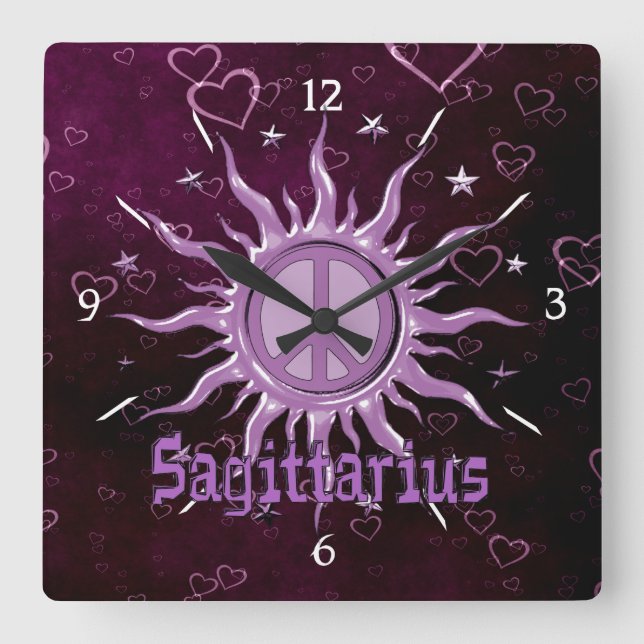 Reloj Cuadrado Peace Sun Sagittarius (Anverso)