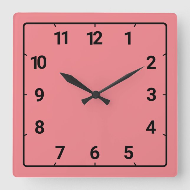 Reloj Cuadrado Peach colour (Anverso)