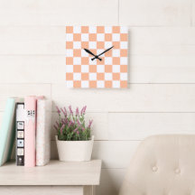 Peach Fuzz Checkered Gingham Pattern