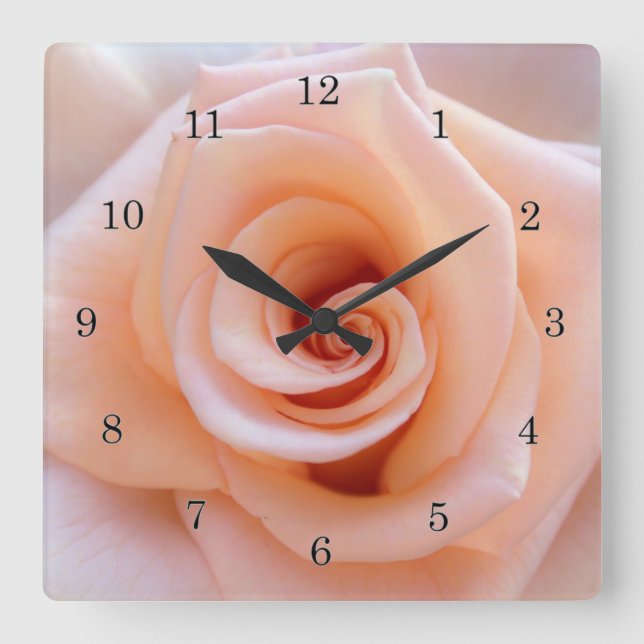 Reloj Cuadrado Peach Rose (Anverso)