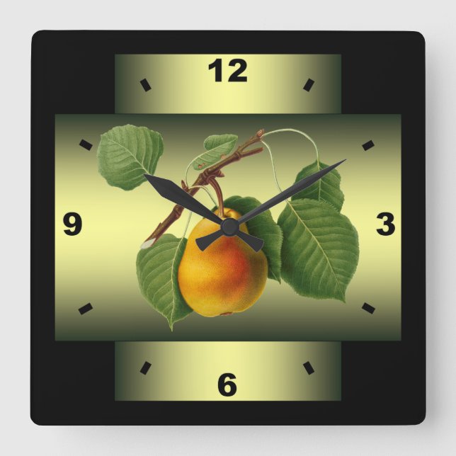 Reloj Cuadrado Pear ~ Botanical Fruit ~ Giorgio Gallesio  ~ * ~ (Anverso)