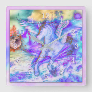 RELOJ CUADRADO PEGASUS EL CABALLO DEVINO
