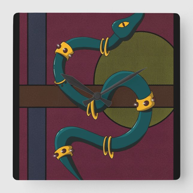 Reloj Cuadrado Pegatina Carré Snake (Anverso)