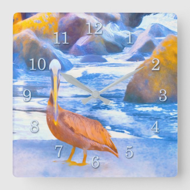 RELOJ CUADRADO PELICAN PLAYGROUND CORONADO BEACH CA (Anverso)