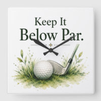 Pelota de golf con texto acuarela