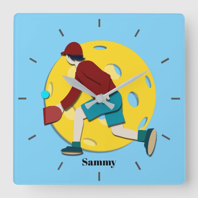 Reloj Cuadrado Pelota de pellejo (Anverso)