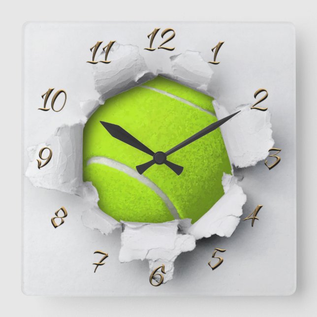 Reloj Cuadrado Pelota de tenis (Anverso)