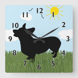 Reloj Cuadrado Pembroke Welsh Corgi Clock
