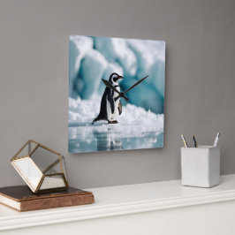 Reloj Cuadrado Penguin On Iceberg