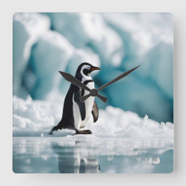 Reloj Cuadrado Penguin On Iceberg