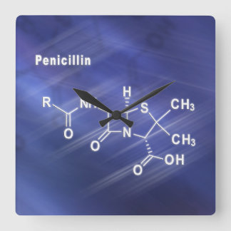 Reloj Cuadrado Penicilina, antibiótico, Sustancia química estruct