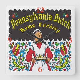 Reloj Cuadrado Pennsylvania Dutch, cocina casera
