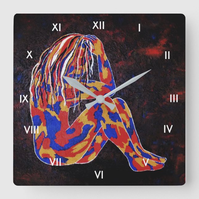 Reloj Cuadrado Pensamiento profundo (Anverso)