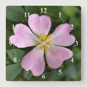Reloj Cuadrado pequeña flor rosa